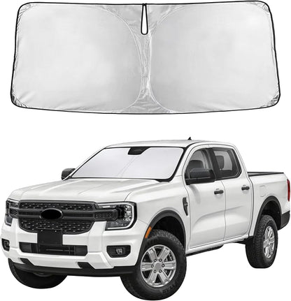 Autovir Windshield Sun Shade Fit for 2019-2024 2025 2026 Ford Ranger | Sunshade, Front Car Window Shades Sun Visor, Blocks UV Rays & Heat, Car Accessories by Autovir