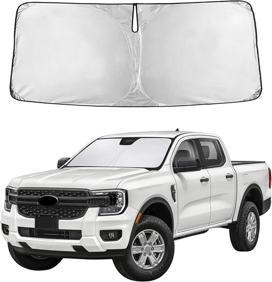 Autovir Windshield Sun Shade Fit for 2019-2024 2025 2026 Ford Ranger | Sunshade, Front Car Window Shades Sun Visor, Blocks UV Rays & Heat, Car Accessories by Autovir