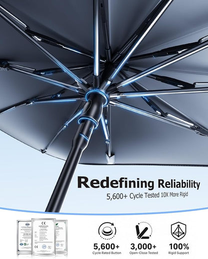[2026 Upgrade] Weektic Windshield Sun Shade Umbrella, [Double Thickened Ice Crystal Coating] Sun & Heat Protection, Keep Vehicle Cool & Protect Interior, Zero Light Leakage Medium 57" L x 31" W - Image 4
