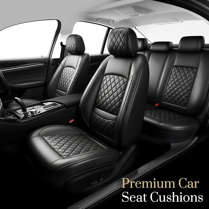Fit for CH-R Car Seat Covers Compatible with Toyota CHR 2018-2022 - Waterproof Breathable Leather Automotive Seat Cushions Protector, Airbag Compatible, Full Set 5 Seats(Black) - Image 3