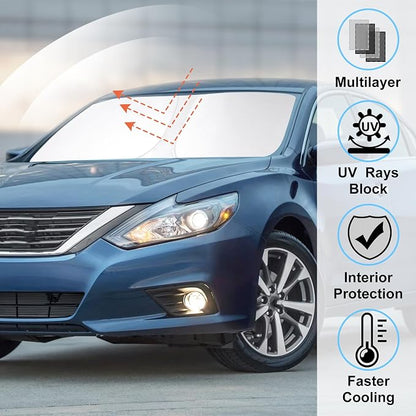 Windshield Sun Shade for 2013-2018 Nissan Altima Accessories | Full covered, Foldable & Durable, Block UV Rays, Reduce Heat, Easy to install, Keep Car Cooler - Image 2