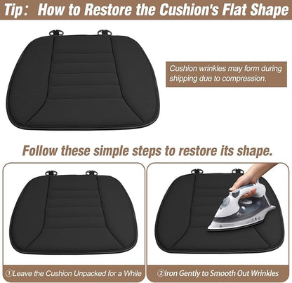 MYFAMIREA 2PCS Car Seat Cushion Pad 1.2" Thick Comfort Seat Protector for Car Driver Seat Office Chair Home Use Memory Foam Seat Cushion with Non Slip Bottom, 20'' x 18.5'', Black - Image 9