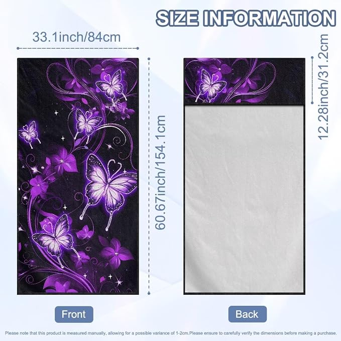 Purple Butterfly Car Seat Towel Cover After Gym for Front Seat Only Galaxy Butterfly Car Seat Cover Protector Stain Resistant Bench Seat Covers with Storage Bag Driver Seat Cushion Cover - Image 7