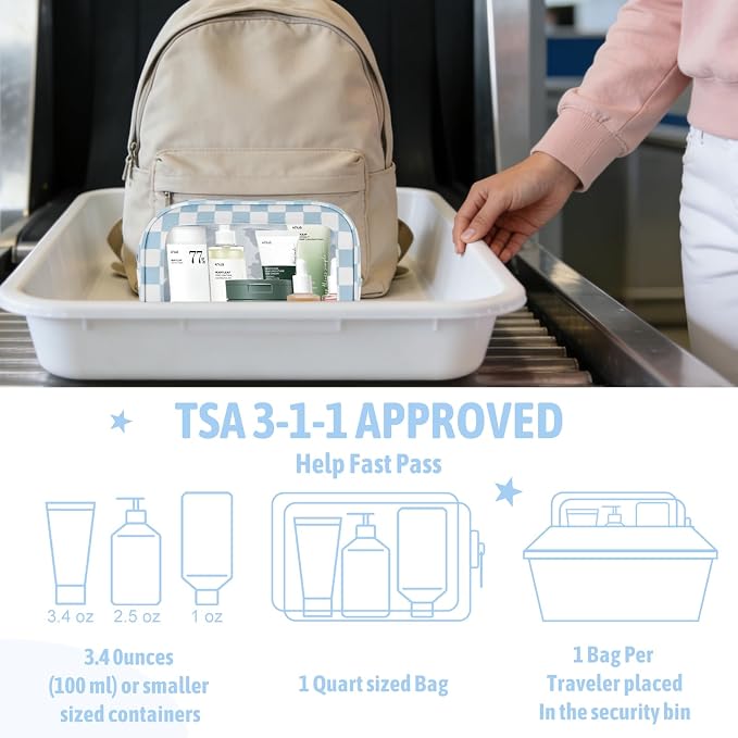 YOPCDJ 3PCS Clear Toiletry Bag, TSA Approved Travel Makeup Pouch with Zipper for Cosmetics and Toiletries, Diaper Bag Organizer Pouch Set, Women's Purse Organizer and Clear Car Bag - Image 6