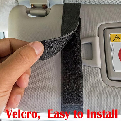 Small Leather Sun Visor Organizer for Car and Truck - Sunglass Holder, Card Sleeve Pocket, Document Holder for Registration, Driving License, Insurance, Pen, Chapstick - Image 7