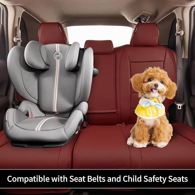 EKR Car Seat Covers for Honda CRV 2015-2016 Leatherette Full Set | Custom Fit for Honda CRV 2015 2016 Full Wrap,Airbag Compatible,Waterproof Pet-resistant,Faux Leather(Burgundy) - Image 5