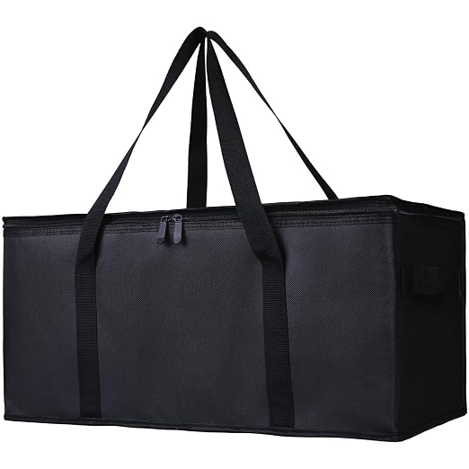 Bodaon 2-Pack Insulated Food Delivery Bag, 22" x 10" x 10" Insulated Pizza Delivery Bags for Hot/Cold Food, Black by Bodaon
