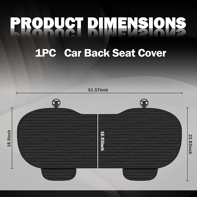 Car Back Seat Cover with Side Pockets,Breathable & All-Season Bench Seat Cover for Back Seats Protection,Anti-Slip Backs Seats Protector Car Interior Accessories for Cars,SUVs - Image 2