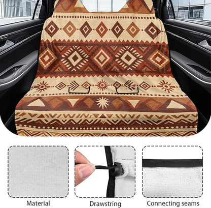 Brown American Tribal Aztec Print Bench Seat Cover for SUV Waterproof Car Seat Cover Non-Slip Dog Car Seat Cover for Back Seat Heavy Duty Backseat Protector for SUV Sedan Truck - Image 6