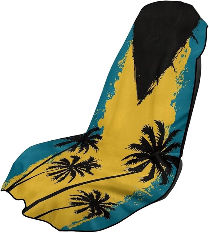 SEANATIVE Car Seat Cover Sweat Towel with Storage Bag for Front Seats in Cars, Trucks, SUVs – Universal Seat Liner, Easy Install, Washable, Breathable Fabric, Flag of the Bahamas Print by SEANATIVE