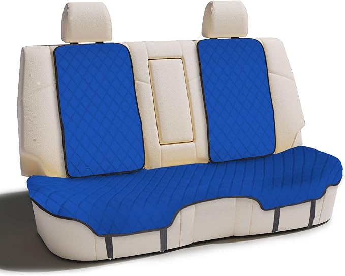 FH Group Car Seat Cushion Neosupreme Automotive Seat Cushions - Universal Fit, Rear Car Seat Cushion, Car Seat Cushions With Non-slip Silicone Backing for SUV, Sedan, Van Rear Set Blue by FHGroup