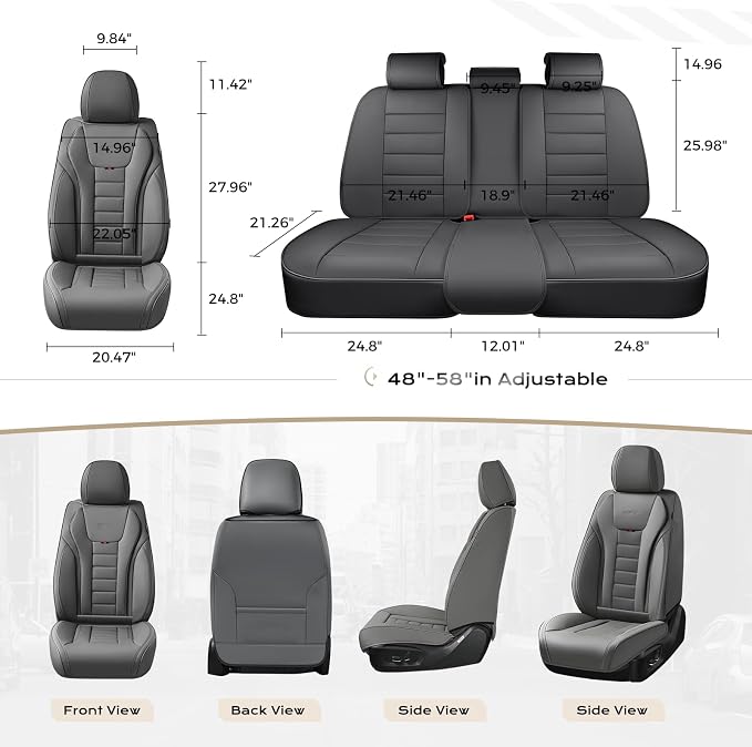 Coverado Car Seat Covers, Front Covers for Cars, Car Seat Cover Front Seats, Automotive Seat Cover, Waterproof, Leather Car Seat Cushion, Universal Interior Covers Seat Protectors for Most Cars - Image 6