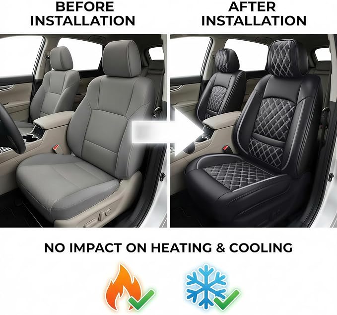 Fit for RAV4 Seat Covers Compatible with Toyota RAV 4 2007-2025 2026 - Waterproof Breathable Leather Automotive Seat Cushions Protector,Airbag Compatible,Full Set 5 Seats(Whiteline) - Image 6