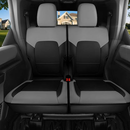 Red Rain Leather Seat Cover Customized Fit for 2021-2026 Ford Bronco 2 Door | Waterproof Leather Full Coverage SUV Seat Covers Black and Gray Auto Interior Protector (Bronco 2Door-Black+Black) - Image 3