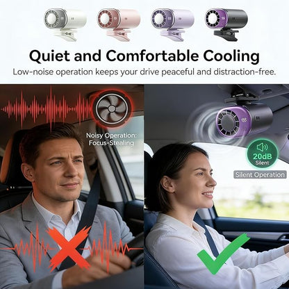 Car Clip on Air Conditioner Fan with Led Display 360° Rotation | 199-Speed Car Clip on Air Conditioner Fan, 16°C Semi-Conductor Cooling, for Vehicle, Office, Outdoor Use - Image 5