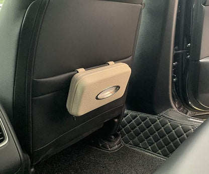 Car Tissue Holder, Sun Visor Napkin Holder, Car Visor Tissue Holder, PU Leather Backseat Tissue Case Holder for Auto,Vehicle (Beige) - Image 2