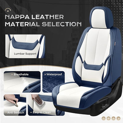 Coverado Car Seat Covers, Seat Covers for Cars, Waterproof Leather Auto Seat Protectors, Leather Car Seat Cushion, Car Interiors Accessories Universal Fit for Most Cars - Image 3
