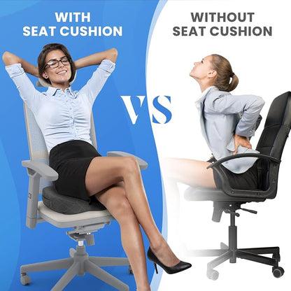 Seat Cushion - for Office Chair, Car Seat, Airplane, Bleacher - Sciatica & Coccyx Pain Relief Desk Chair Cushion for Long Sitting Office Workers, Car Drivers(Grey, XX-Large) | for Car Seat, Airplane, Desk Chair - Sciatica & Hip & Coccyx Pain Relief Cus... - Image 7