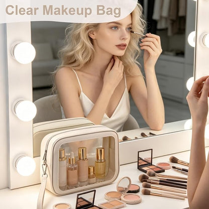 5PCS Clear Makeup Bags with Handles, TSA Approved Toiletry Bags, Diaper Bag Organizer Pouch, TPU Car Storage Organizer with Zippers, Waterproof Travel Organizer Bag for Women - Image 5