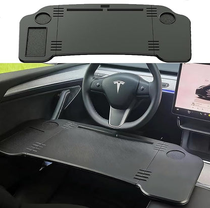 Foldable Car Desk for Tesla Model Y Model 3 Car Food Tray | Car Desk for Laptop | Car Tray Tesla Table | Steering Wheel Tray Table | Multipurpose Travel Car Accessories by Unknown