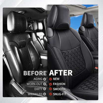 Huidasource Custom Fit RAV4 Car Seat Covers Full Set, Waterproof Front&Rear Seat Cushion Fit for 2019-2024 Toyota Rav4 XLE LE XLE Premium Limited(Not for Hybrid/Adventure/TRD Off-Road/Prime, Black) - Image 6