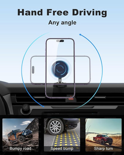 ZBF Magnetic Car Phone Holder Mount (360° Rotation) Cell Phone Car Holder, Phone Mount for Car Windshield Dashboard Hand Free Mount for iPhone 17 16 15 14 13 Pro Max All Smartphones - Image 6