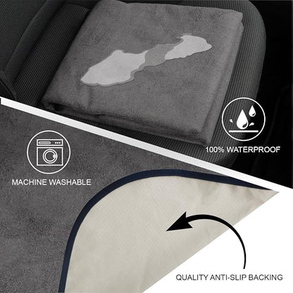 Sweat Towel Car Seat Cover Protector Front Seats for Gym Workout, Running, Swimming, Beach and Hiking, Waterproof Universal Seat Cover for Car, Trucks, Van & SUV (1, Pure Grey, Rear Seat) - Image 3
