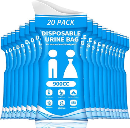 Disposable Urine Bag for Travel - 900ML Portable Pee Bags for Women Men 8/12/20/24/28 PCS Emergency Vomit Bags Urinal Toilet for Car Camping, Road Trip,Traffic Jam, Pregnant, Kid, Patient by HOKINETY