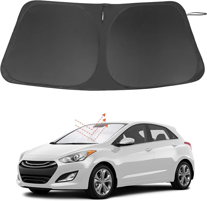 Windshield Sun Shade for 2011-2016 Hyundai Elantra Accessories | Full covered, Foldable & Durable, Block UV Rays, Reduce Heat, Easy to install, Keep Car Cooler by LHFLIVE