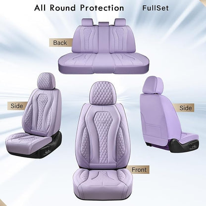 Coverado Car Seat Covers Full Set, Purple Seat Covers, Automotive Car Seat Cover, Car Seat Cushion, Car Seat Covers Front Seats Back Seat Covers, Car Seat Protector Universal Fit Most Cars - Image 6