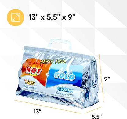 Superio Hot and Cold Insulated Bags for Food Delivery, Grocery Shopping Bags, Food Storage for Hot and Frozen Food for Travel, Disposable Cooler Bag, Reinforced Thermal Lunch Bag (4, 13"x5.5"x8.5") - Image 2