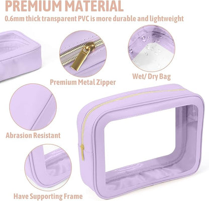 YOPCDJ 5PCS Diaper Bag Organizer Pouch Set, TSA Approved Toiletry Bag，Clear Waterproof TPU Makeup Bag Set Travel Organizer Bags for Women and Kids - Image 4
