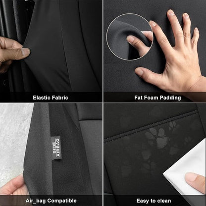 GIANT PANDA Waterproof Neoprene 2 Pack Front Seat Covers Custom Fit Toyota Tacoma 2005-2026 SR5,SR,TRD Sport,TRD Off-Road,TRD Pro, Limited Double & Crew Cab Access Truck Leak-Proof Wetsuit (Black) - Image 6