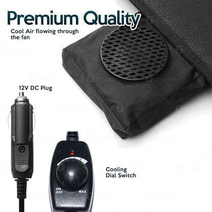 ZONETECH Cooling Car Seat Cushion - Black Automotive Adjustable Temperature Comfortable Cooling Car Seat Cover (1 Pack) - Image 8