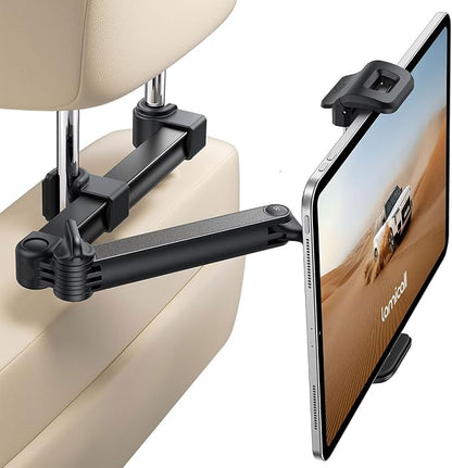 Lamicall Car Headrest Tablet Holder, Foldable Clip, Lockable | Tablet Mount for Car Backseat, Car Accessories for Kids, for iPad Pro, Air, Mini, Galaxy Tab, Fire HD, 5.4-13" Tablets by Lamicall