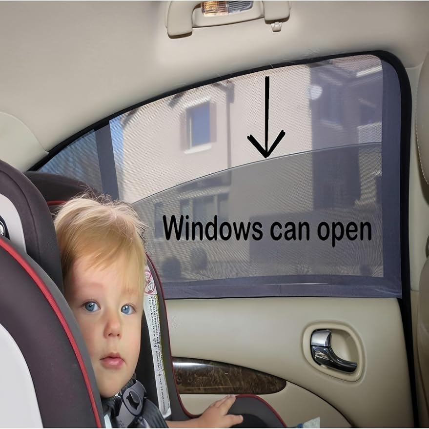 2Pack Mesh Car Side Window Sun Shade Cover, 23.6"x27.5" | UV Protection, Rear Side Window Shade, Stretchy Mosquito Net Curtains, Fit for Most of Cars - Image 9
