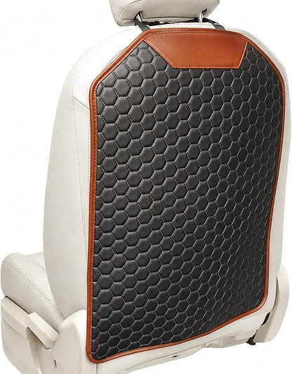 Car Seat Back Protector, Waterproof Faux Leather Kick Mat, Black, 1 Pack | Wide-Coverage Protection with an Easy-Clean Faux Leather Surface by TENLBYC