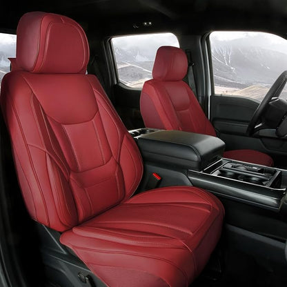 Coverland Custom SUV Car Seat Covers for 2016-2026 Subaru Crosstrek | Premium Waterproof Faux Leather Non-Slip Memory Foam Airbag Compatible Custom Fit Interior Protector [Front Seat-Wine Red] by Coverland