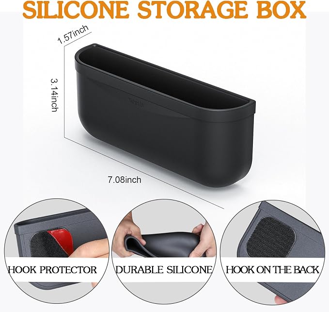 for Tesla Model Y 3 Sunglasses Holder Center Console Organizer Tray Storage Box Key Card Coin Holder Silicone Hook for Flocking Tesla Accessories - Image 5
