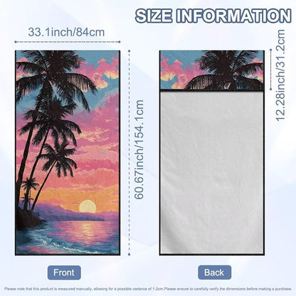 Palm Trees Car Towel Seat Cover Breathable Car Seat Towel Cover with Storage Bag Cars Accessories Easy to Store Universal Fit for Most Vehicles - Image 7
