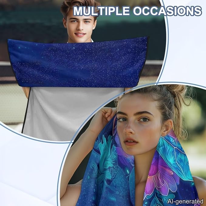 Sea Turtle Print Car Seat Cover Towels Front Seats Butterfly Flower Print Automotive Seat Covers for Truck Sedan SUV Sweat Absorption Running Towel, Workout Towel and Yoga Mat - Image 5