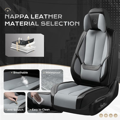 Coverado Car Seat Covers, Seat Covers for Cars, Waterproof Leather Auto Seat Protectors, Leather Car Seat Cushion, Car Interiors Accessories Universal Fit for Most Cars - Image 6