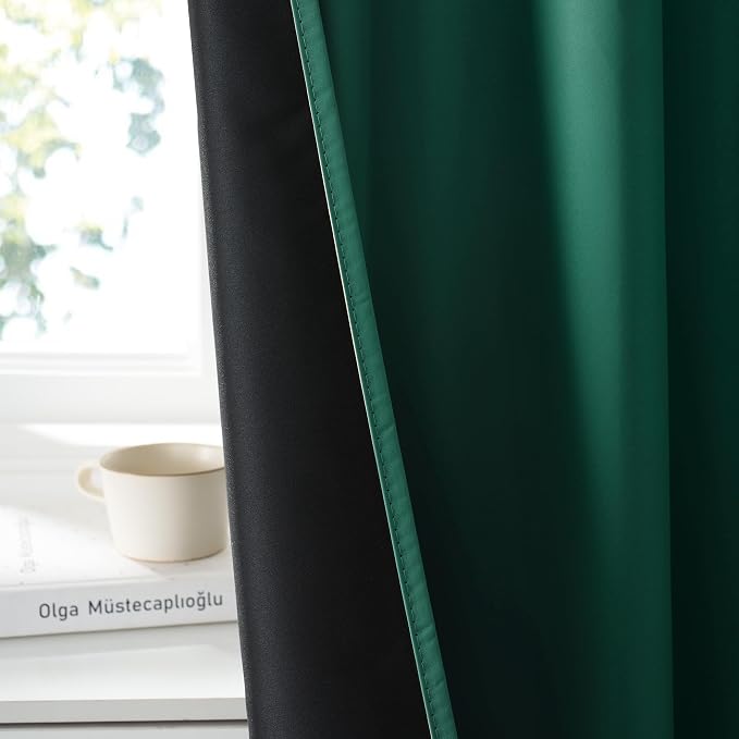 RYB HOME Bedroom Blackout Curtains 80 inches Long, 100% Blackout | Thermal Insulated, Noise Reducing, Curtains for Living Room Nursury, For Sleep, W34 x L80, Biscotti Beige - Image 3