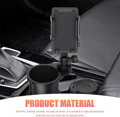 Car Cup Holder Mobile Phone Rack, Multi-Function 2 in 1 Cup Holder Expander, 360 Degrees Rotatable Automotive Phones Mount, Universal for Most Cars, Trucks, SUVs (Black) - Image 4