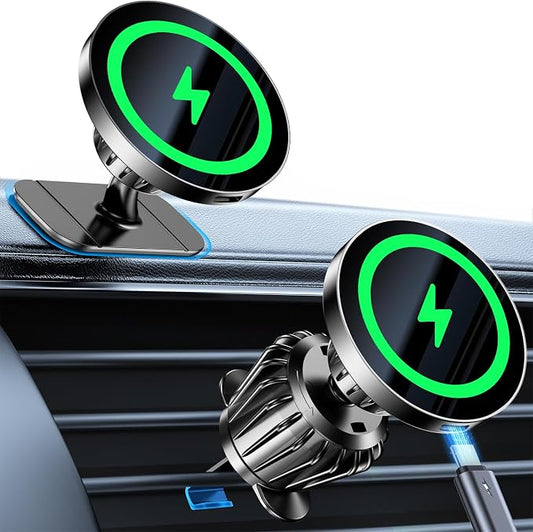 for MagSafe Car Mount Charger【Stronger Magnet】 iPhone Magnetic Wireless Car Charger【Dashboard+Vent】for Magsafe Car Charger Cell Phone Car Mount for iPhone 16 Pro Max 15 14 13 12 MagSafe Cases by Kaistyle