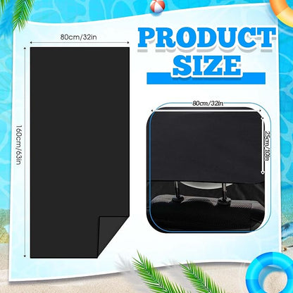 Hahafelt 2 Pack Car Seat Towel Cover with Storage Bag, Black,Gray | 63 x 32 in Car Towel Seat Cover Non Slip Waterproof, Gym Workout Swimming Running, Machine Washable Sweat Absorbent Protector - Image 2