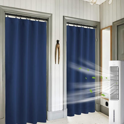 RYB HOME Blackout Curtains for Bedroom Living Dining Room 84 inches Long | Privacy Protection, Thermal Insulated, Sunlignt Heat Blocking, Drapes for Nursery Rental Room, W42 x L84, Navy Blue, 2 Panels by RYBHOME