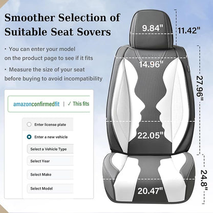 Coverado Car Seat Covers, Front Covers for Cars, Car Seat Cover Front Seats, Automotive Seat Cover, Waterproof, Leather Car Seat Cushion, Universal Interior Seat Protectors for Most Cars Black - Image 6