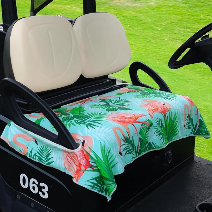 ENYORSE Golf Cart Seat Covers, Tropical Floral Seat Towel Blanket, Soft Breathable Microfiber, Keeps Seats Cool & Comfortable, 51”x31”, Fits 2 & 4 Passenger EZGO, Yamaha,Club Car Carts - Image 3