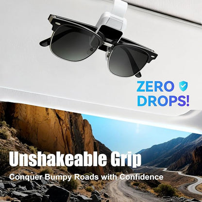 Dsycar 2 Pack Sunglasses Holder for Car, Visor Sunglass Holder Clip, White | One-Handed-Operation Easy Access Storage for Driving,Universal Fits Anti-Scratch Car Sun Visor Accessories - Image 3